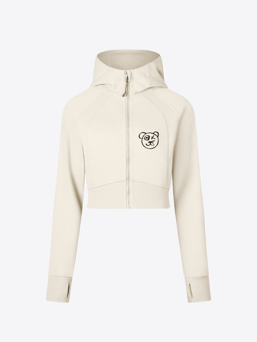 Neutral Crop Athleisure Zip Hoodie